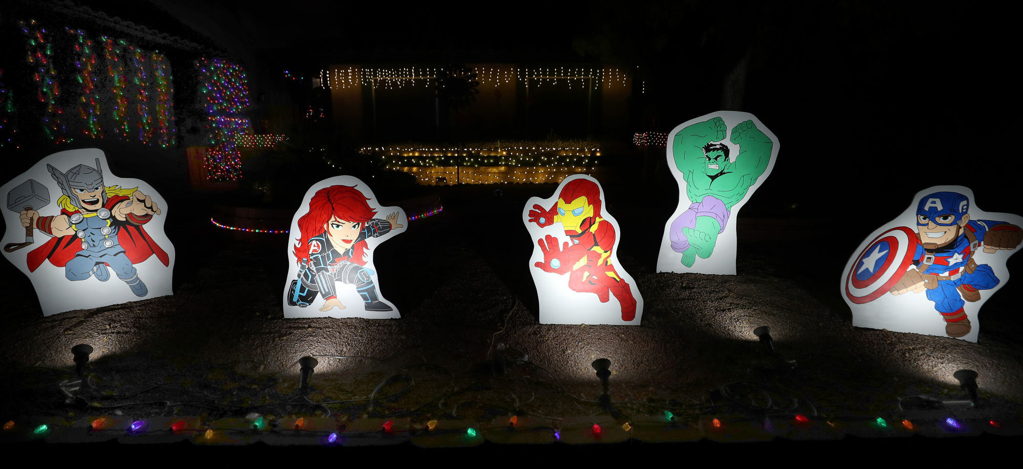 Christmas lights at homes in Tucson, 2020